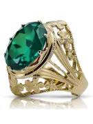 Or jaune 8 carats Emerald Anneau Artisanat vintage vrc031x-em Art Deco Style Art Déco soviétique
